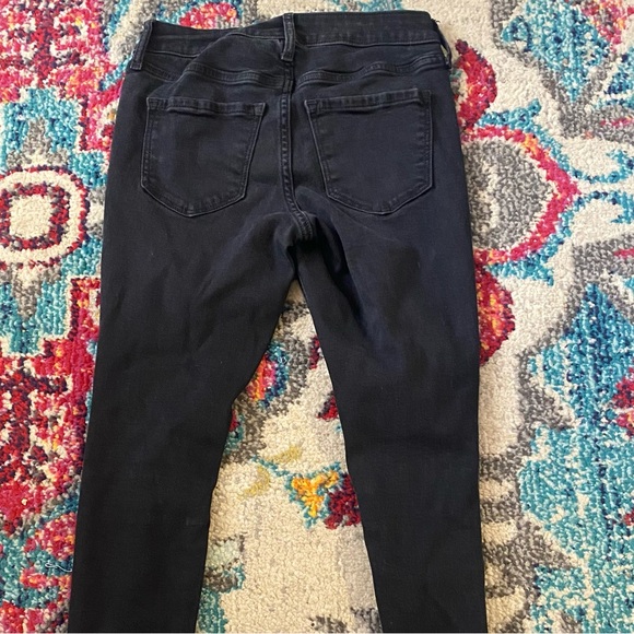 Old Navy Mid-Rise Rockstar Super-Skinny Ankle Jeans Black Ripped - Picture 6 of 6